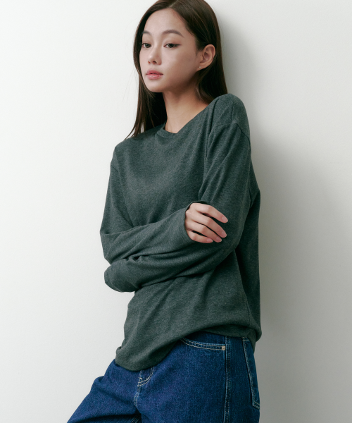 텐시울 롱슬리브 티셔츠 차콜 4W2231302