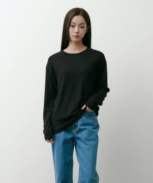 텐시울 롱슬리브 티셔츠 블랙 4W2231302