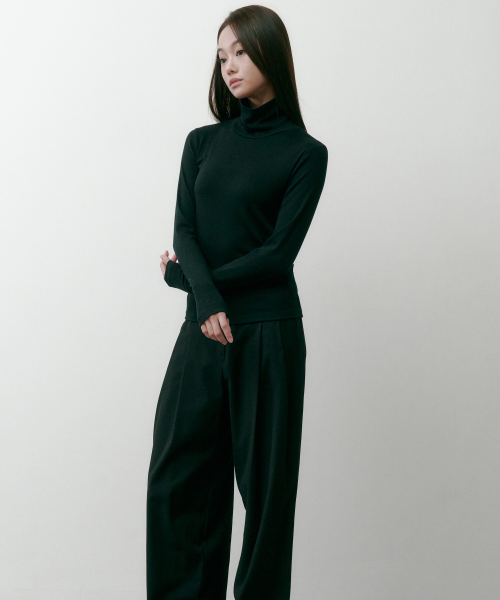 텐시울 베이직 터틀넥 티셔츠 블랙 4W2245302