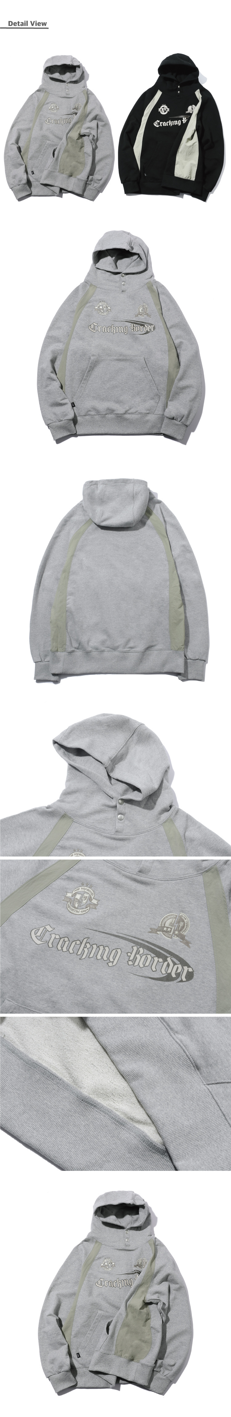 꼼파뇨(CPGN STUDIO) 크래킹 스냅 레글런 후드티 그레이