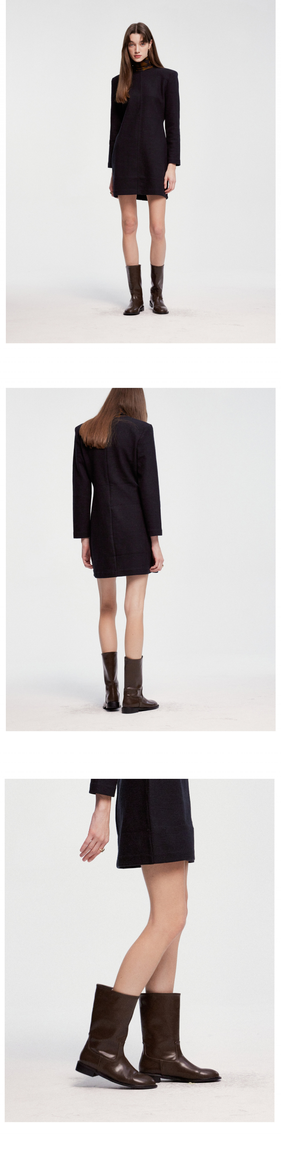 ◆KOMOREBI MUSEUM◆ Handmade Wide Classic Middle Boots Black Designer fashion, Seoul-fully created | W Concept