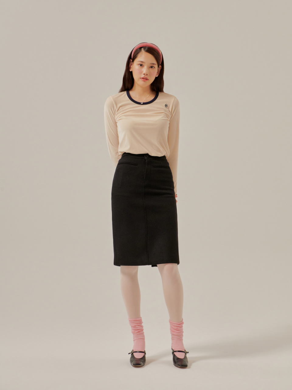 W VELOUR RINGER LONG SLEEVE 