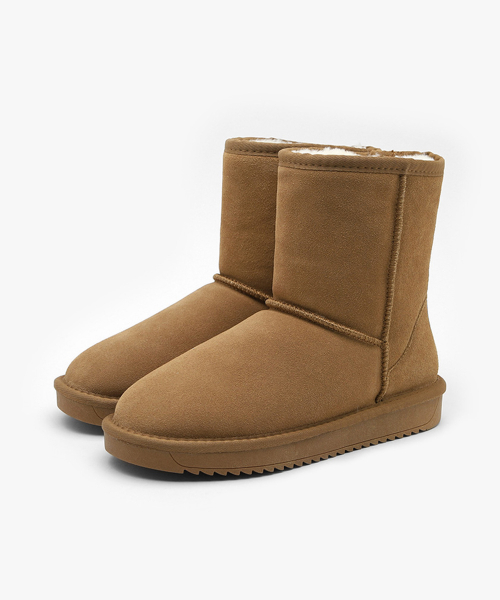 Zenly Natural Leather Fur Lining Sheepskin Boots (3cm)