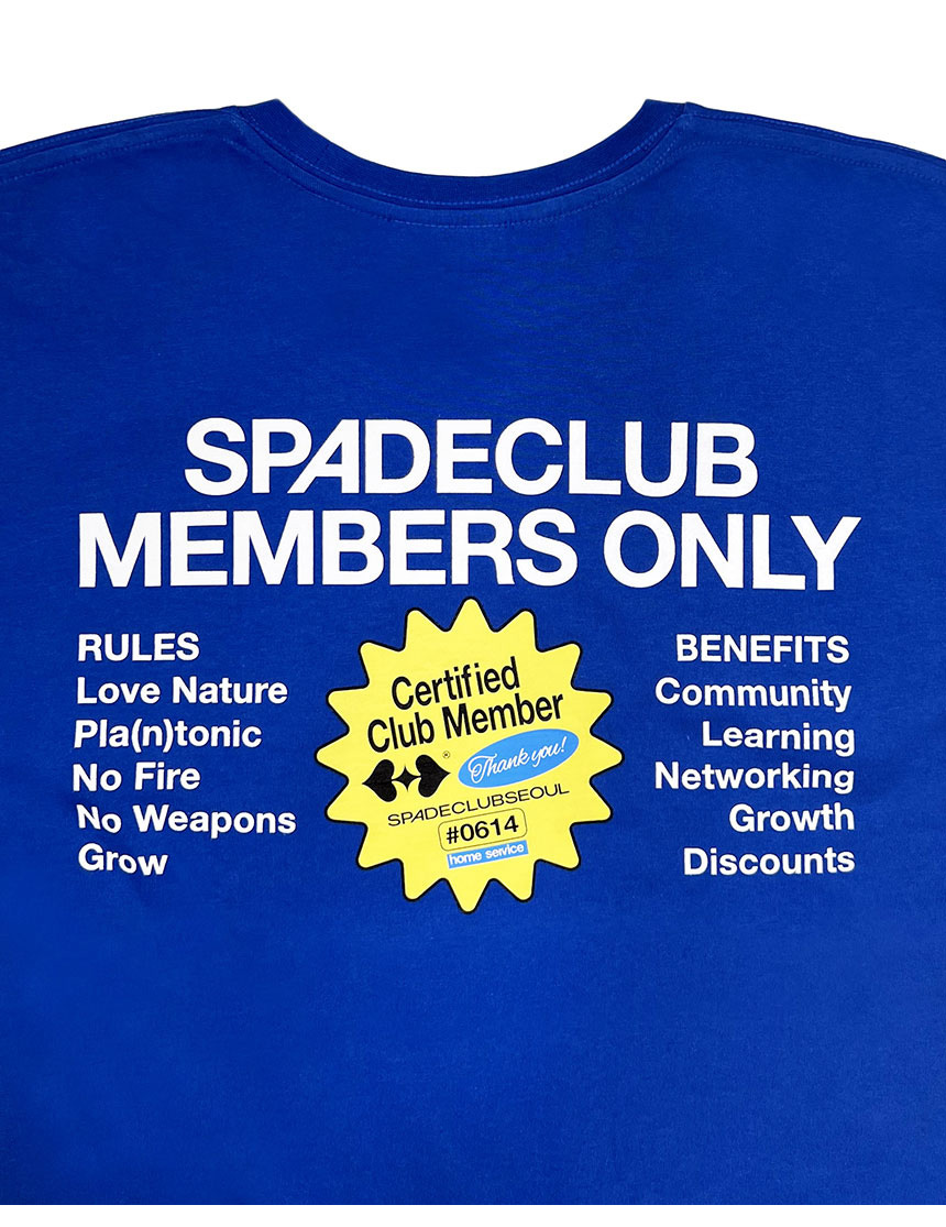 스페이드클럽서울(SPADE CLUB SEOUL) Certified-Members T-Shirt - Blue 써티파이드 멤버스 티셔츠 SETS2F156B2 - 19,600 | 무신사... 