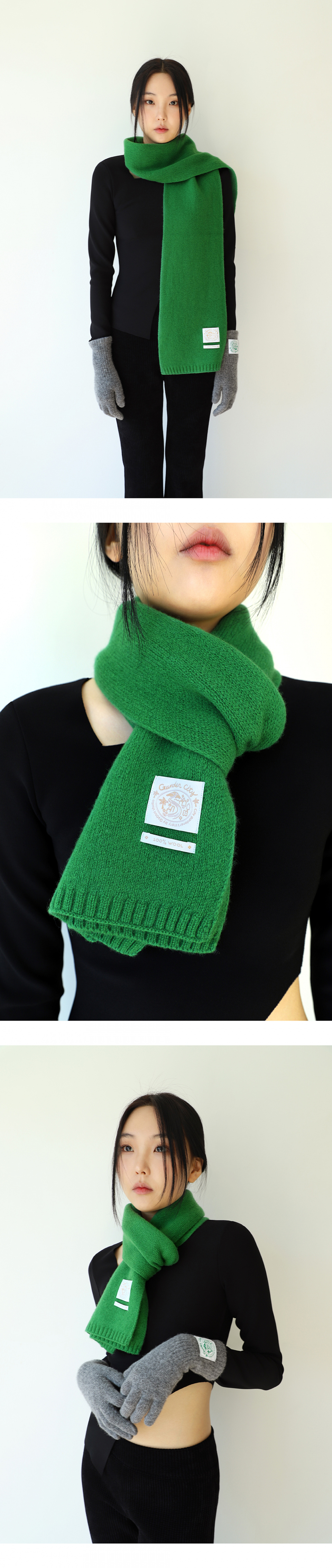 고코리(GOCORI) GARDEN CITY WOOL MUFFLER - GREEN 머플러 목도리 울머플러