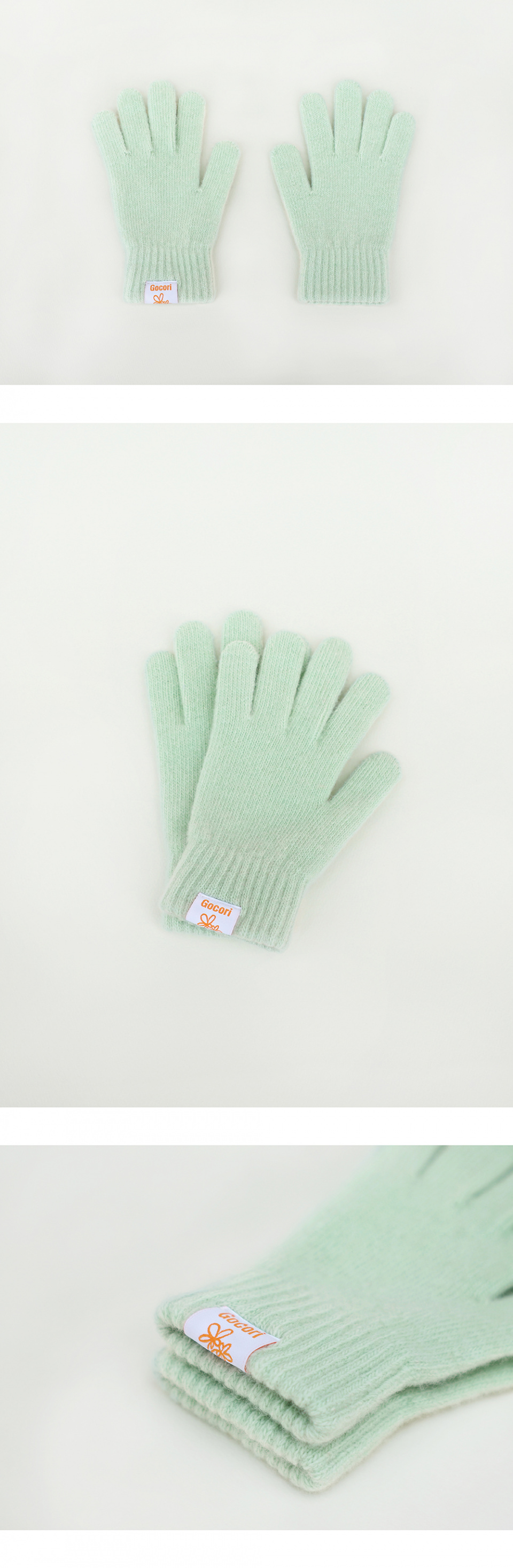 고코리(GOCORI) SHORT KNIT GLOVES - MELON 니트장갑 울장갑 숏장갑