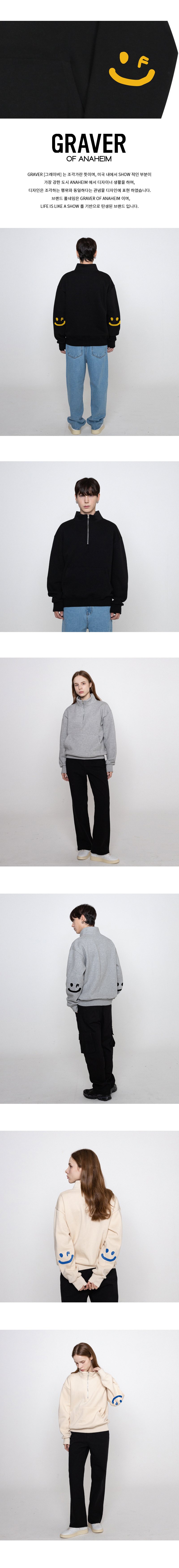 【GRAVER】Elbow Embroidery Dot Smile Aviation Jumper MA-1 Elbow smile drawing sweatshirt_black/pink logo - GRAVER | 60