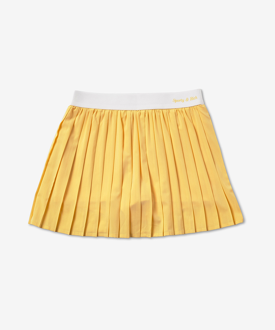 ★Sporty & Rich★ Pleated Tennis Skirt White Yellow SK521YE MUSINSA公式 | SPORTY&RICH Pleats Tennis Skirt - White