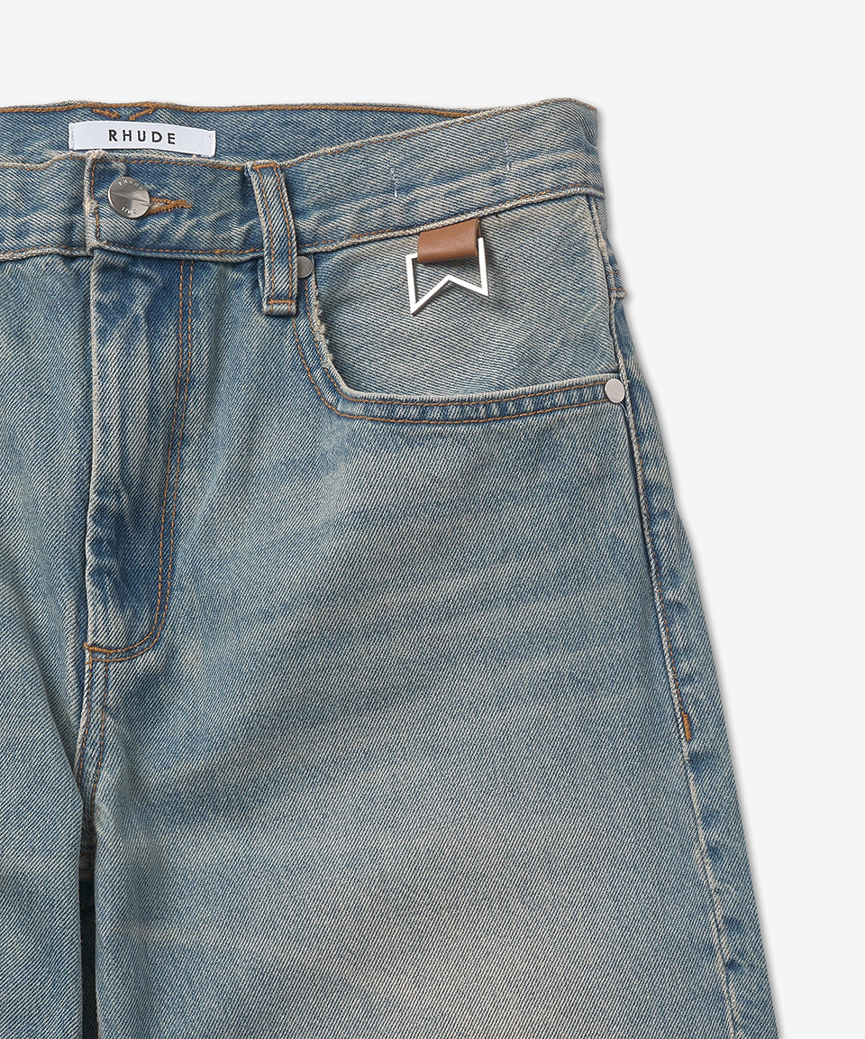 MUSINSA | RHUDE Chevron Wide Leg Denim Pants - Indigo