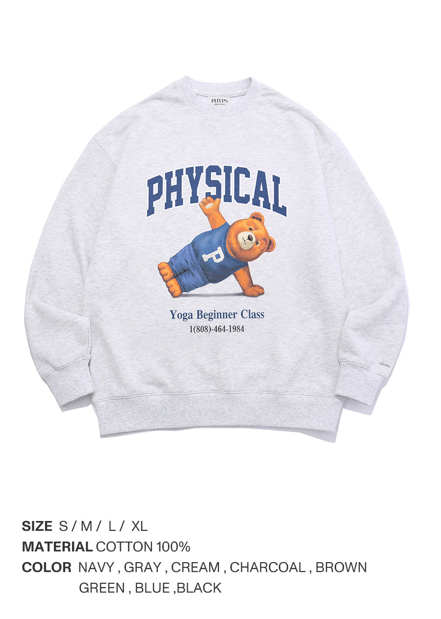23FW) YOGA BEGINNER CLASS CREWNECK GRAY - PHYPS HOME