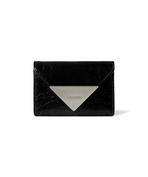 CRINKLE TRIANGLE ACCORDION POCKET - BLACK