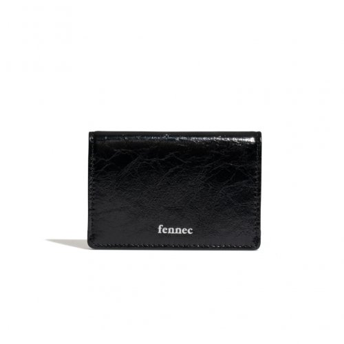 CRINKLE SOFT CARD CASE - BLACK