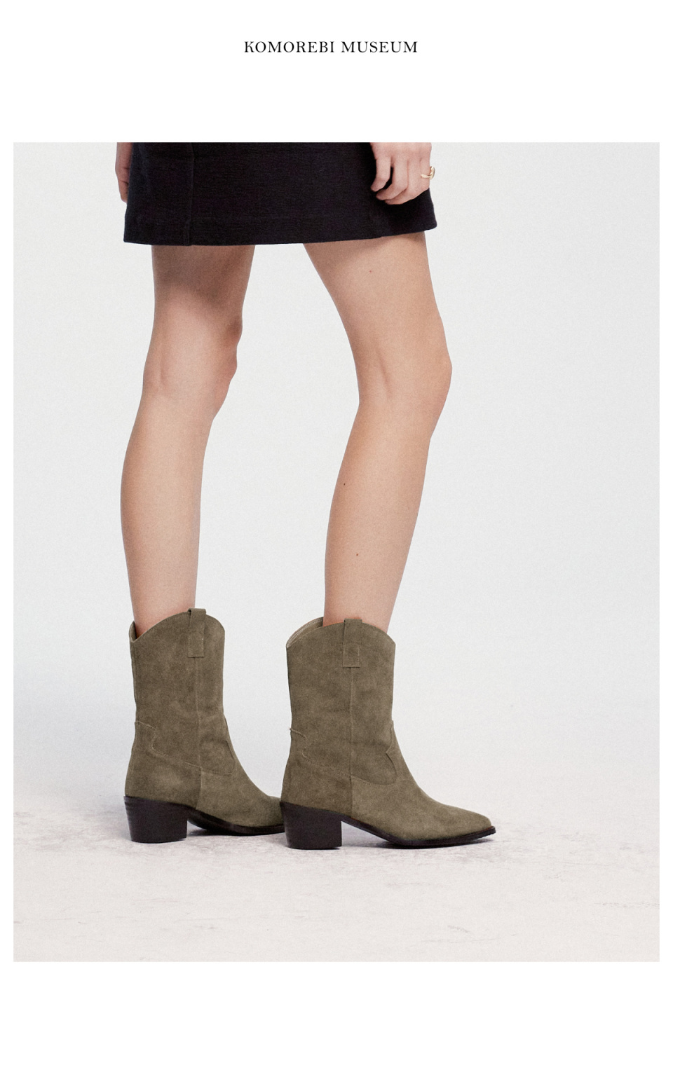 ロングブーツ KOMOREBI MUSEUM KM012M cow leather western suede middle boot MUSINSA | KOMOREBI MUSEUM KM012M Cow Leather Western Suede