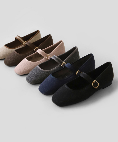 Celloni Fur-Lined Mary Jane Flats (1cm)