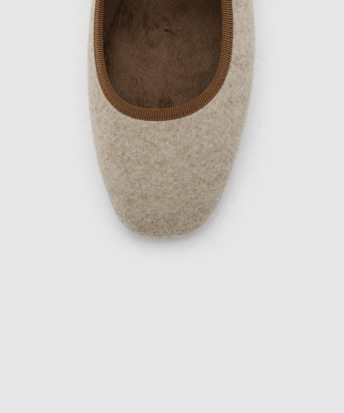 Celloni Fur-Lined Mary Jane Flats (1cm)