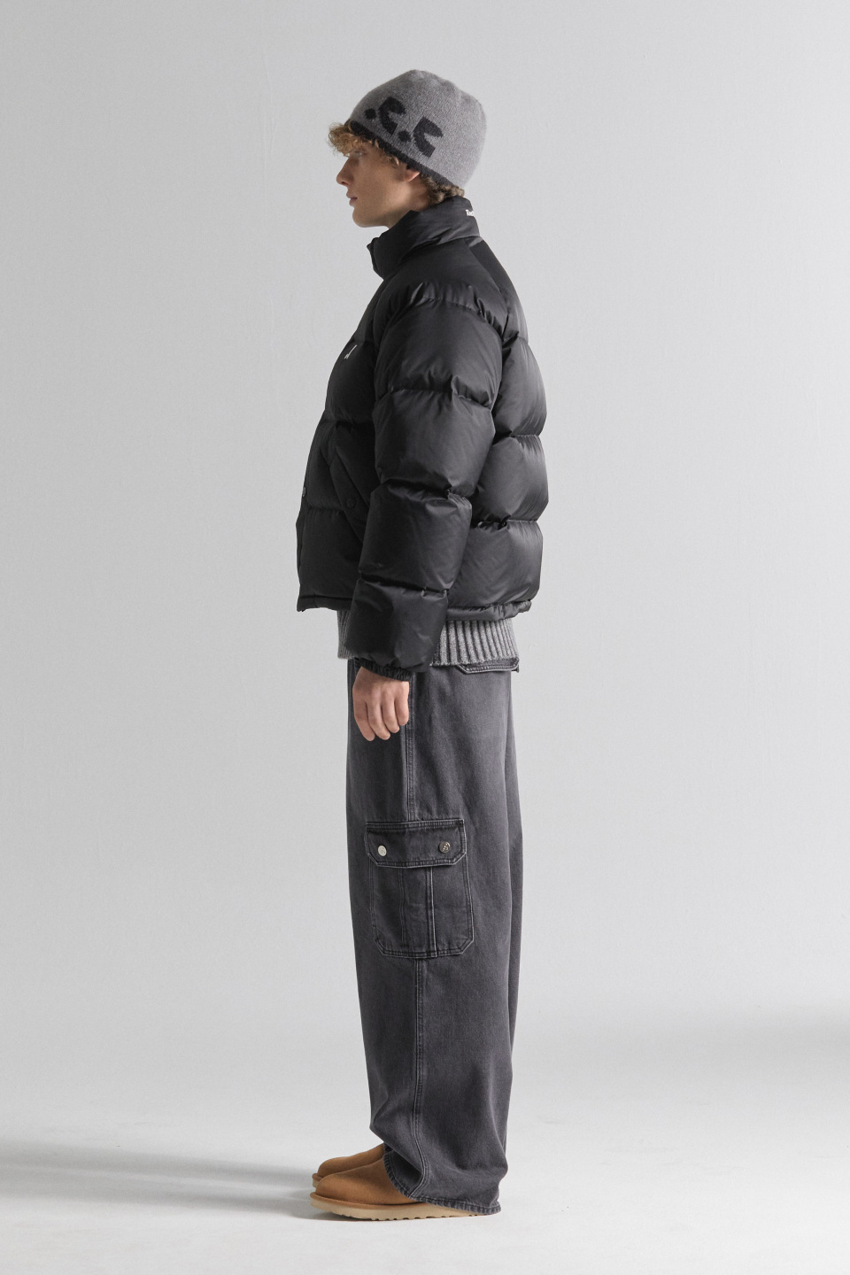 MUSINSA | REST&RECREATION RR REVERSIBLE BEANIE GRAY