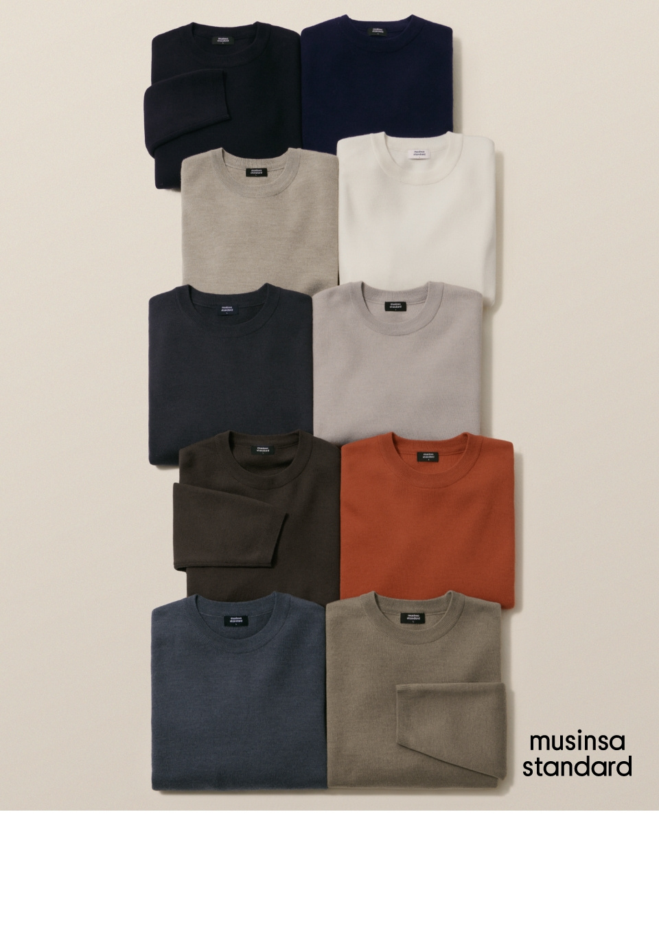ニット・セーター *MUSINSA STANDARD* Minimal oversized crew neck knit mushroom MUSINSA | MUSINSA STANDARD Minimal Oversized Crew Neck Knit