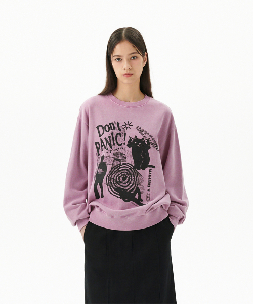 DON’T PANIC PIGMENT SWEATSHIRT PINK(MG2DSMM441A)