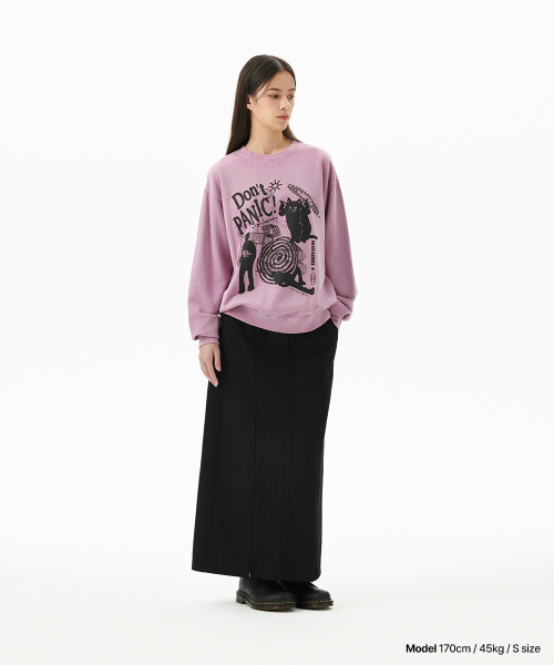 DON’T PANIC PIGMENT SWEATSHIRT PINK(MG2DSMM441A)