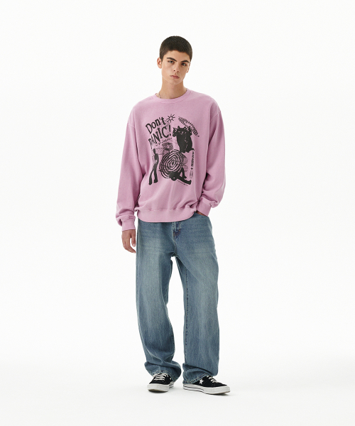DON’T PANIC PIGMENT SWEATSHIRT PINK(MG2DSMM441A)