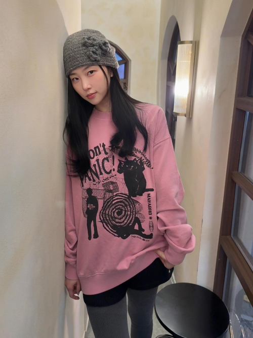 DON’T PANIC PIGMENT SWEATSHIRT PINK(MG2DSMM441A)