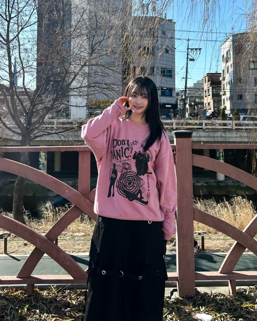 DON’T PANIC PIGMENT SWEATSHIRT PINK(MG2DSMM441A)