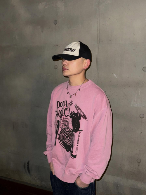 DON’T PANIC PIGMENT SWEATSHIRT PINK(MG2DSMM441A)