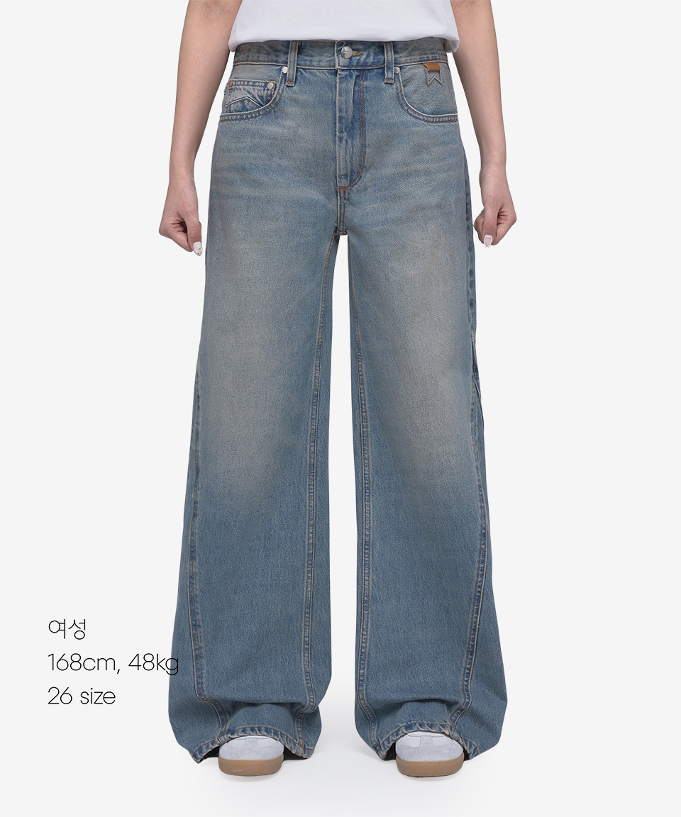 MUSINSA | RHUDE Chevron Wide Leg Denim Pants - Indigo