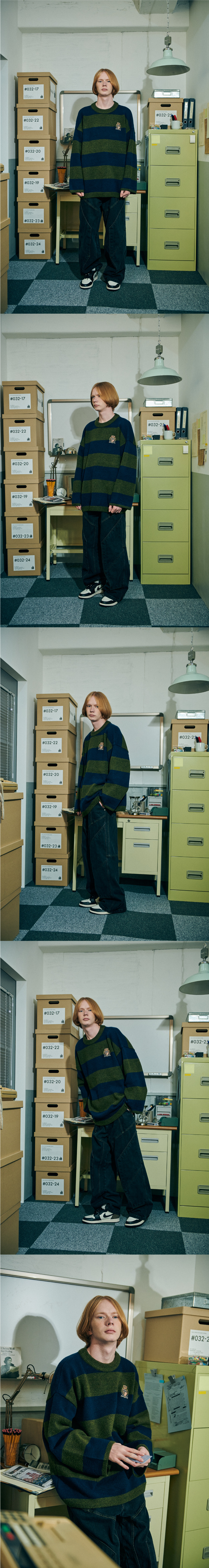 꼼파뇨(CPGN STUDIO) 믹스드 절개 와이드 데님 팬츠 블랙