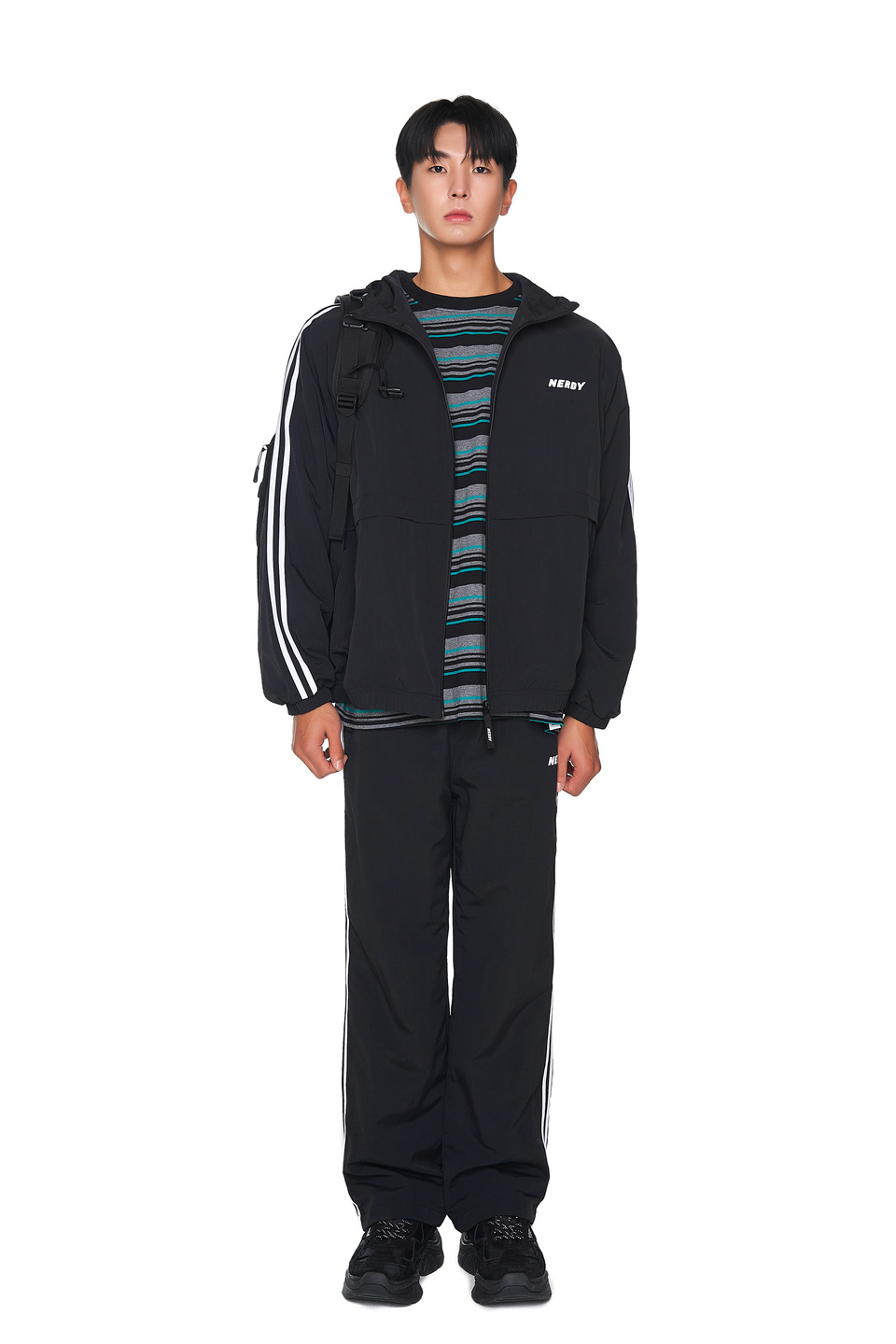 MUSINSA | NERDY NY Hoody Windbreaker (23SS) Black