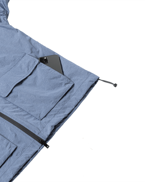 ASI 2WAY NYLON METAL WINDBREAKER_STEAL BLUE