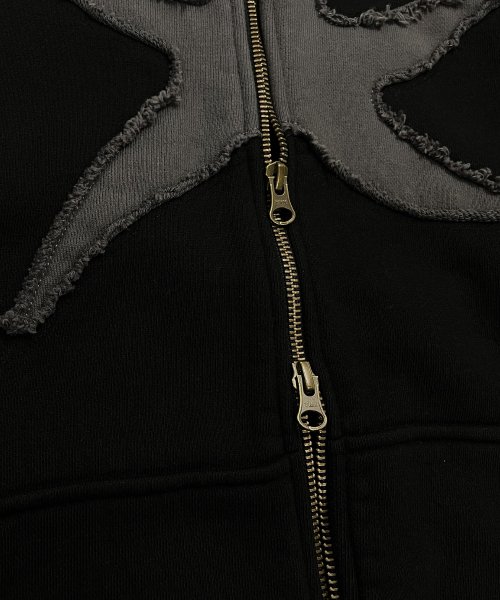 TCM starfish hooded zip-up (black)