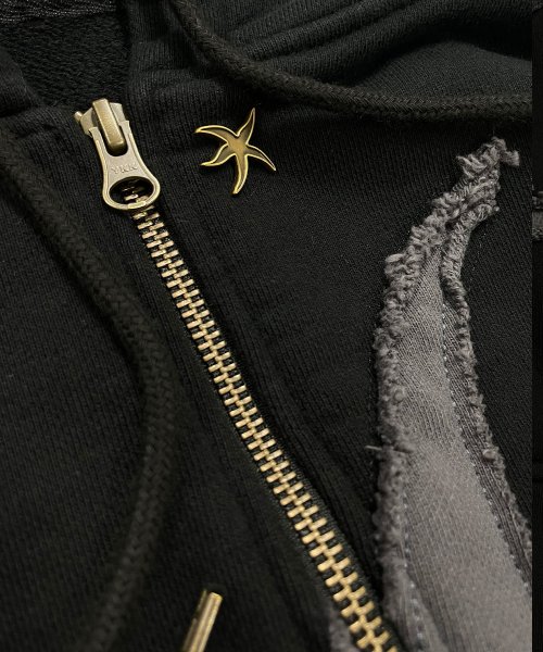 TCM starfish hooded zip-up (black)