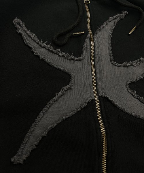 TCM starfish hooded zip-up (black)