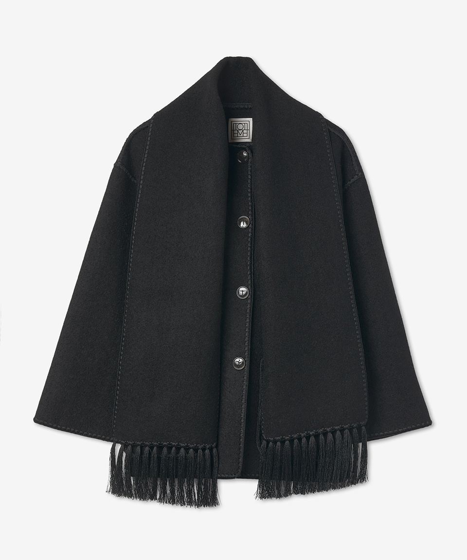 MUSINSA | TOTEME Embroidered Scarf Jacket - Black
