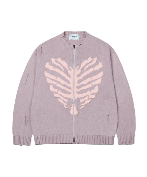 XTK037 보운 니트 집업 (VINTAGE PINK)