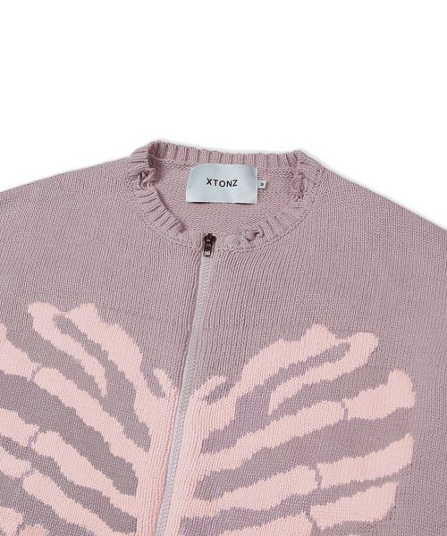 XTK037 보운 니트 집업 (VINTAGE PINK)