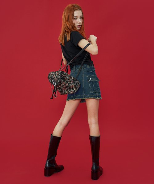 [NF] LOW-RISE CARGO MINI SKIRT (DEEP BLUE)_F23QD820