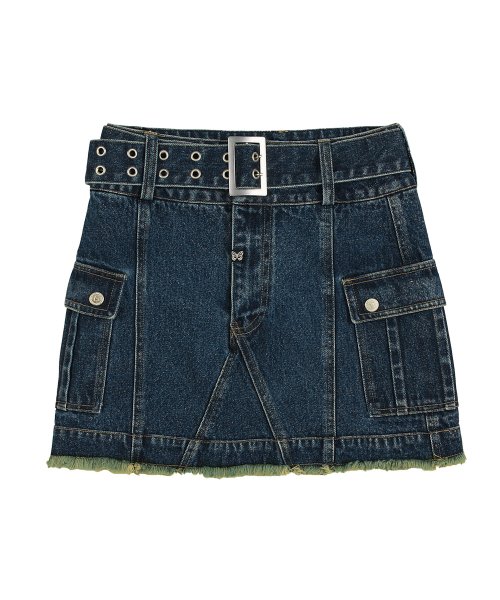 [NF] LOW-RISE CARGO MINI SKIRT (DEEP BLUE)_F23QD820