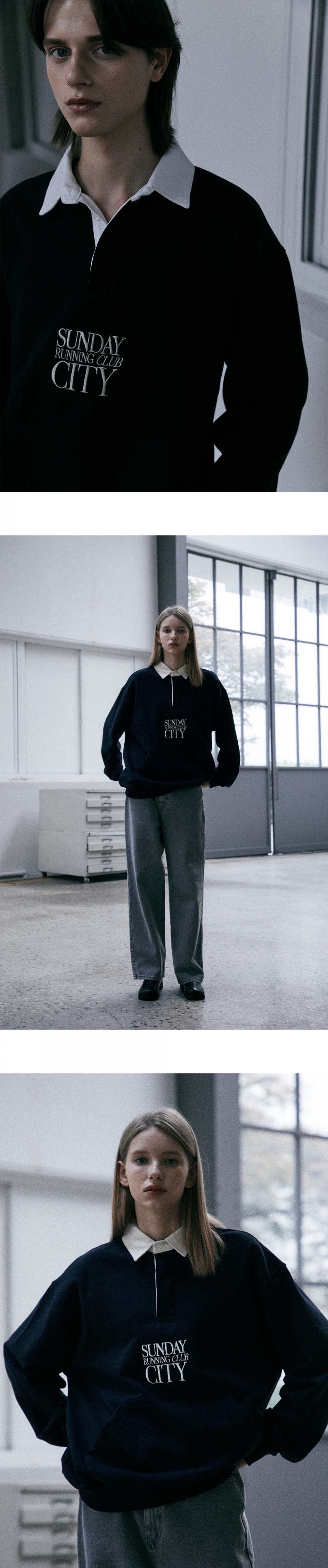 MUSINSA | URBANDTYPE LT431_RUNNING CLUB RUGBY SWEATSHIRT_NAVY