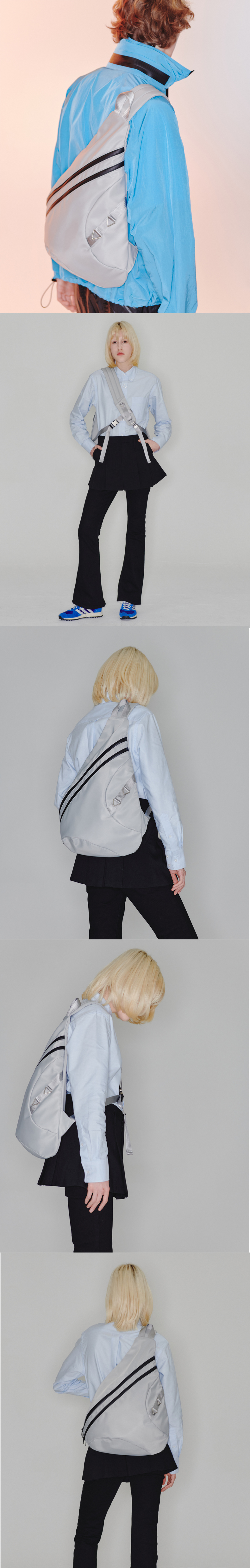 MUSINSA | HAH ARCHIVE Hybrid Messenger Bag (Silver)