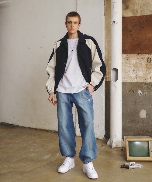 Piping Line Varcity Jackets_Navy