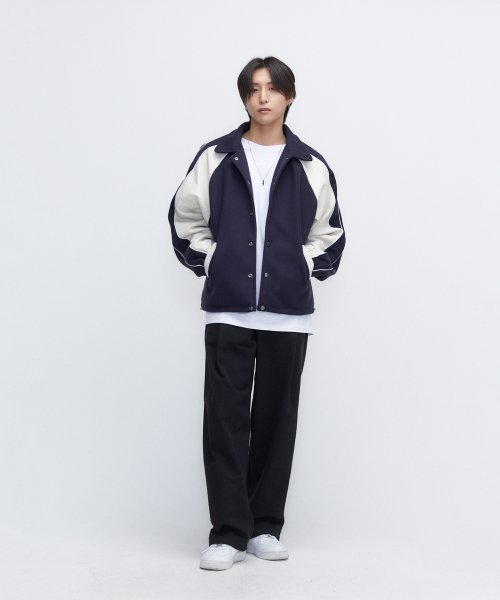 Piping Line Varcity Jackets_Navy