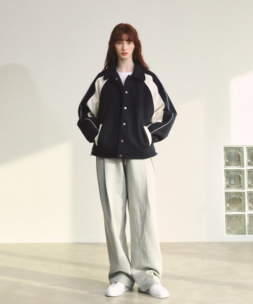 Piping Line Varcity Jackets_Navy