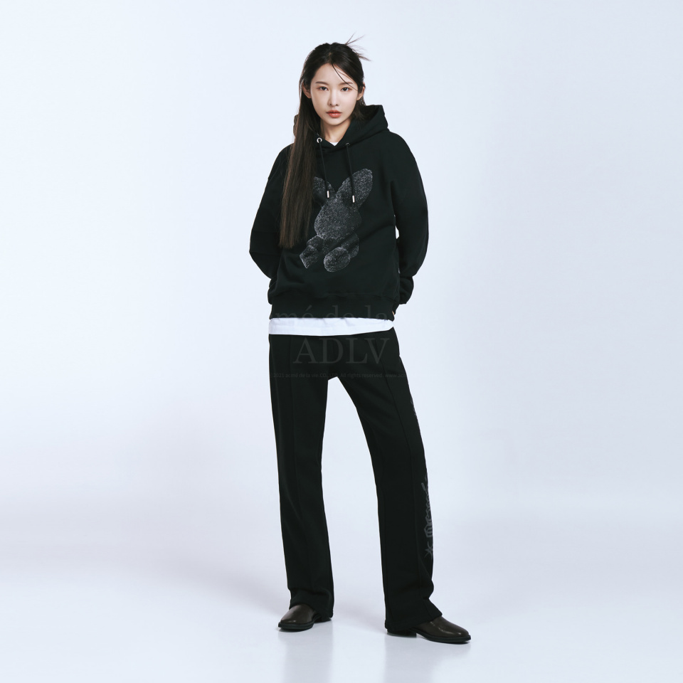 MUSINSA | acmé de la vie BLACK FUZZY RABBIT HOODIE BLACK
