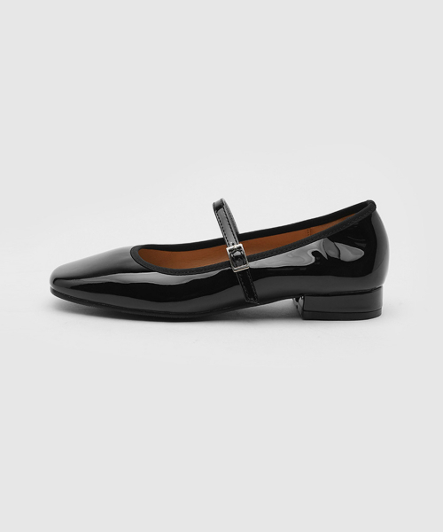 Charlotte Enamel Maryjane Flats (2cm)