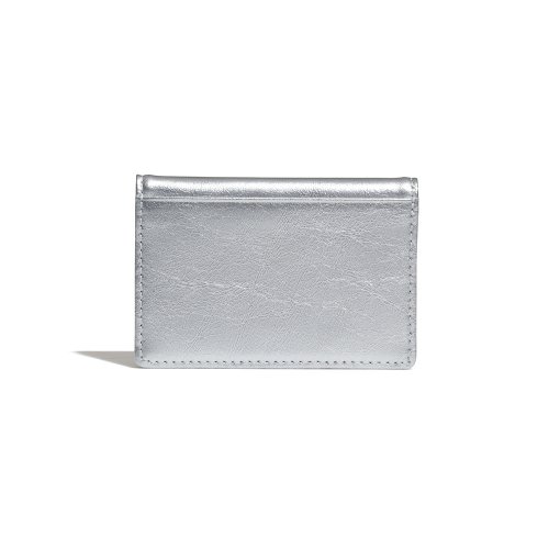 CRINKLE SOFT CARD CASE - SILVER