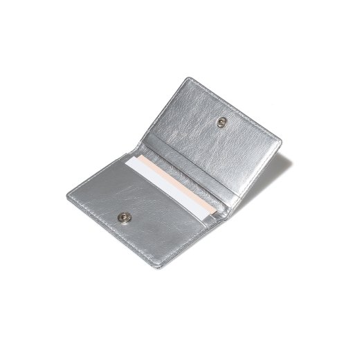 CRINKLE SOFT CARD CASE - SILVER