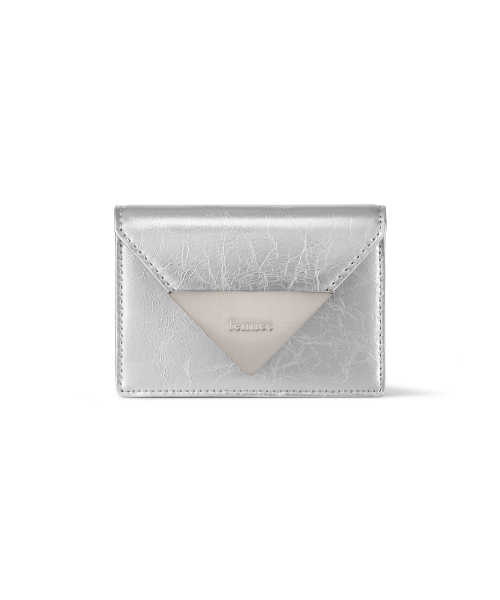 CRINKLE TRIANGLE ACCORDION POCKET - SILVER