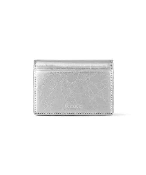 CRINKLE TRIANGLE ACCORDION POCKET - SILVER